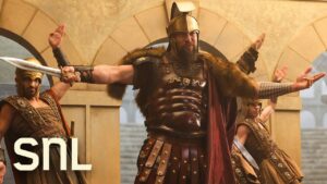 Jason Momoa Transforms Into Rapping Gladiator While Spoofing Roman Empire TikTok Trend on ‘SNL’: Watch