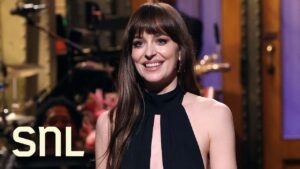 Dakota Johnson mocks Justin Timberlake’s “comeback” in SNL opening monologue