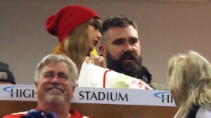 Taylor Swift Has Best Reaction to Jason Kelce Going Shirtless, Jumping Into Stands After Travis Scores