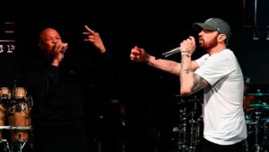 Abracadabra! Eminem Makes Surprise Appearance Alongside Dr. Dre in London For ‘Houdini’ Performance
