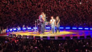 Watch Coldplay and Maggie Rogers cover Taylor Swift’s ‘Love Story’ in Vienna after cancelled ‘Eras’ concerts