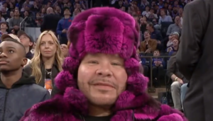 The Color Purple: Fat Joe Cooked Online For Fur Outfit At Knicks Game